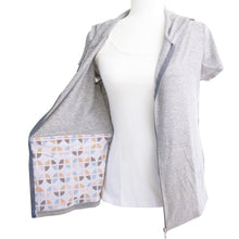 Load image into Gallery viewer, Mastectomy Recovery Hoodie with Drain Pouch Surgical Pockets Short Sleeve