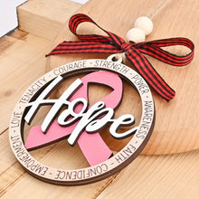 Load image into Gallery viewer, Hope Breast Cancer Pink Ribbon Ornament