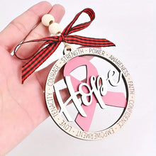 Load image into Gallery viewer, Hope Breast Cancer Pink Ribbon Ornament