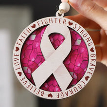 Load image into Gallery viewer, Breast Cancer Pink Ribbon Mosaic Hanging Ornament