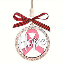 Load image into Gallery viewer, Hope Breast Cancer Pink Ribbon Ornament