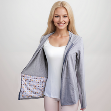 Load image into Gallery viewer, Mastectomy Recovery Hoodie with Surgical Drain Pockets Lightweight