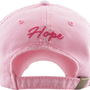 Breast Cancer Pink Ribbon Distressed Hat