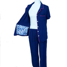 Load image into Gallery viewer, Post Mastectomy Recovery Pajama Set Short Sleeve with Shorts Drain Pockets
