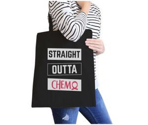 Straight Outta Chemo Breast Cancer Canvas Bag