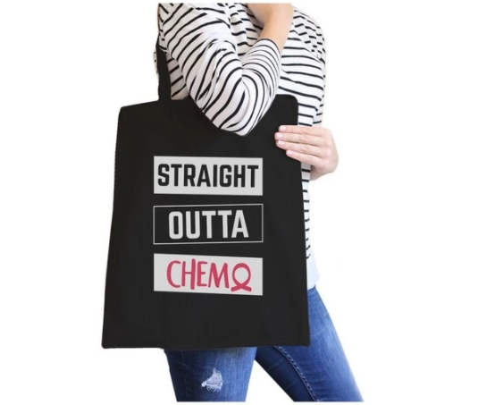 Straight Outta Chemo Breast Cancer Canvas Bag – Kelly Bee Recovery