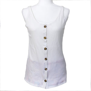 Mastectomy Recovery Button Down Tank with Surgical Drain Pockets